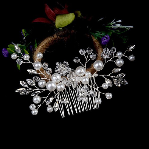 Bridal white crystal pearl - white,