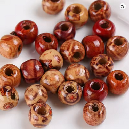 100 pcs large hole - wooden, hair