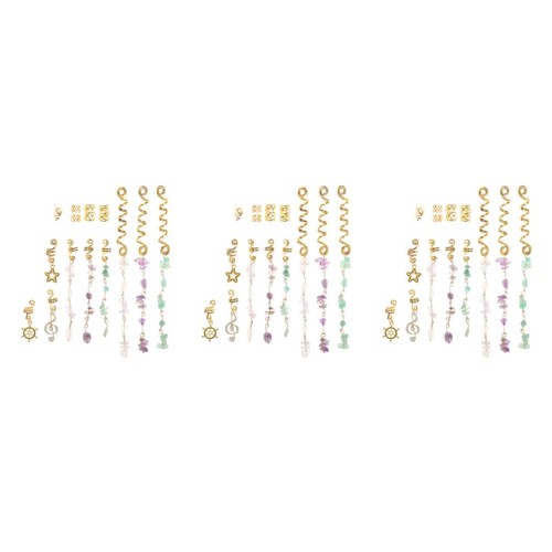 Golden metal hair braid - metal,