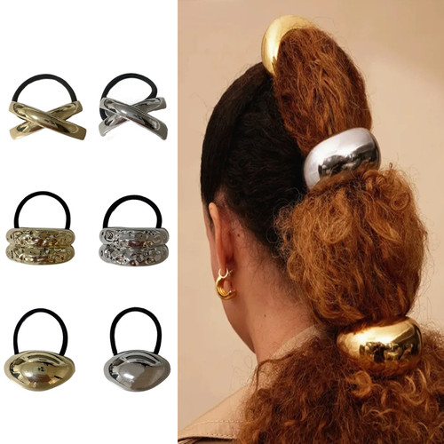 Metal ponytail hair pin - hair, large
