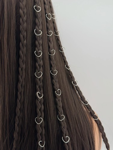 30pcs heart hair rings boho - heart,