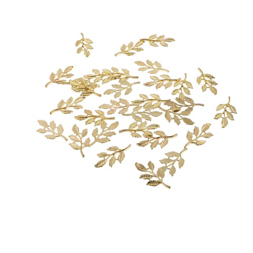 30pcs golden alloy leaves - leaves, diy