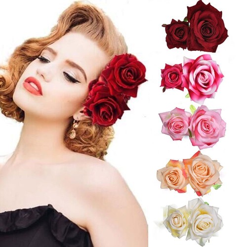 Double rose hairpin elegant - double,