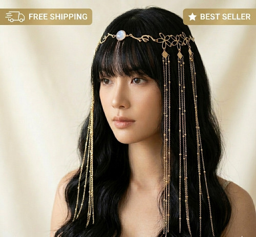 1pc golden tassel - head, chain
