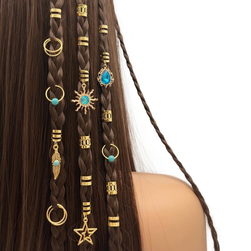 Hair beads 46pcs turquoise - beads,