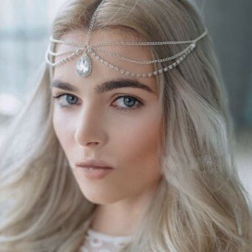 Boho silver chain hair - boho,